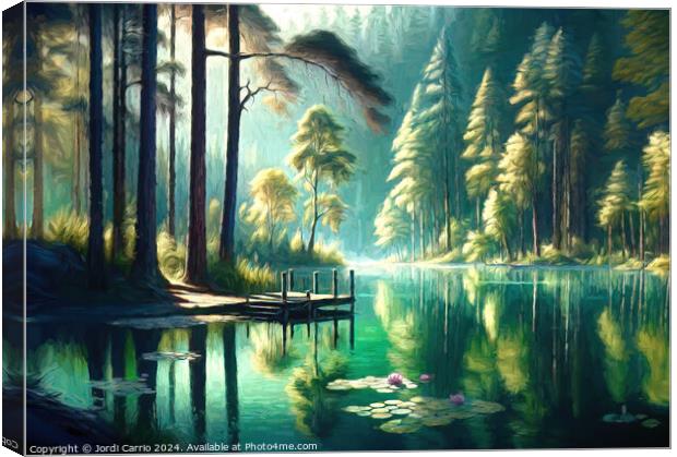 Reflections of Aquatic Serenity - GIA-2310-1103-OIL Canvas Print by Jordi Carrio