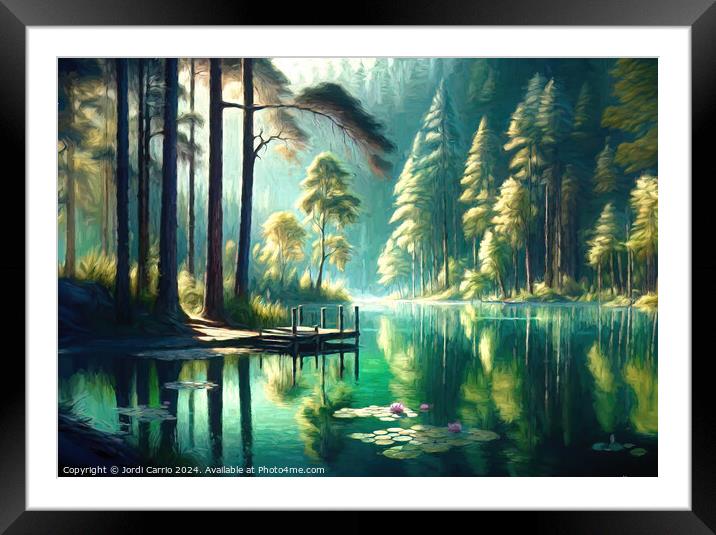 Reflections of Aquatic Serenity - GIA-2310-1103-OIL Framed Mounted Print by Jordi Carrio