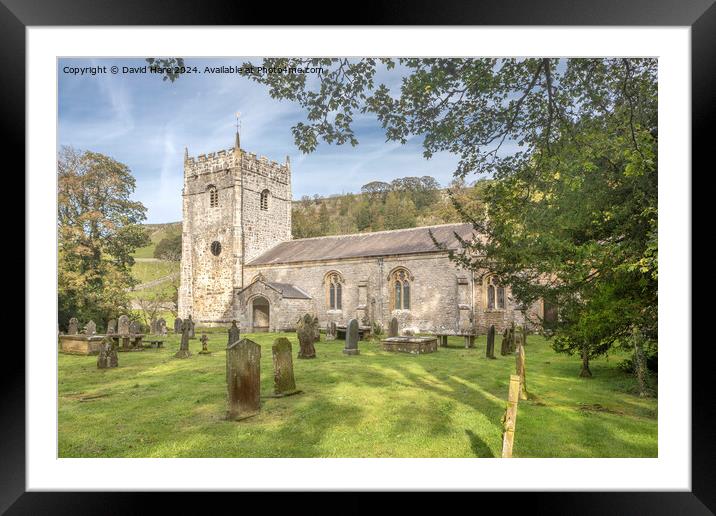 Arncliffe Church Framed Mounted Print by David Hare
