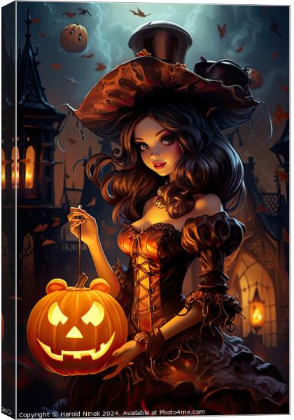 Halloween Princess Canvas Print by Harold Ninek