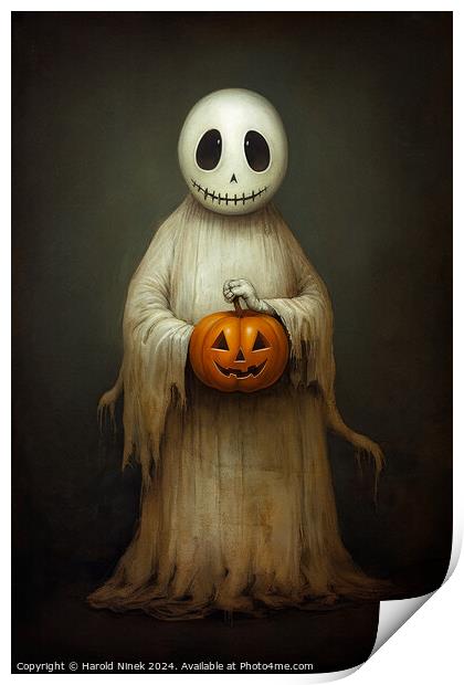 Halloween Ghost Print by Harold Ninek
