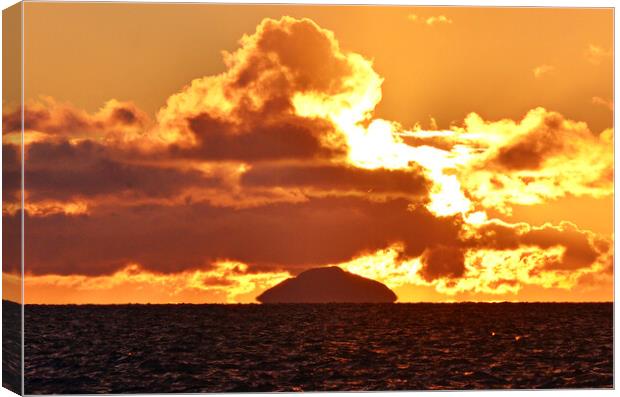 Ailsa Craig at sunset from Prestwick Canvas Print by Allan Durward Photography