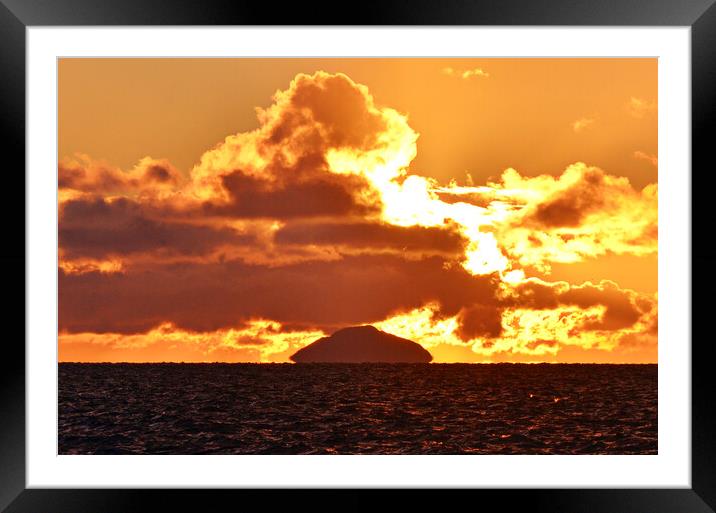 Ailsa Craig at sunset from Prestwick Framed Mounted Print by Allan Durward Photography