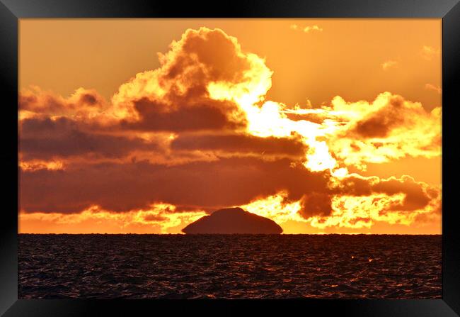 Ailsa Craig at sunset from Prestwick Framed Print by Allan Durward Photography