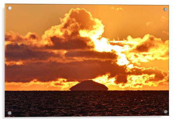 Ailsa Craig at sunset from Prestwick Acrylic by Allan Durward Photography
