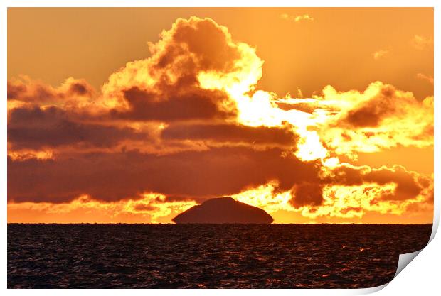 Ailsa Craig at sunset from Prestwick Print by Allan Durward Photography