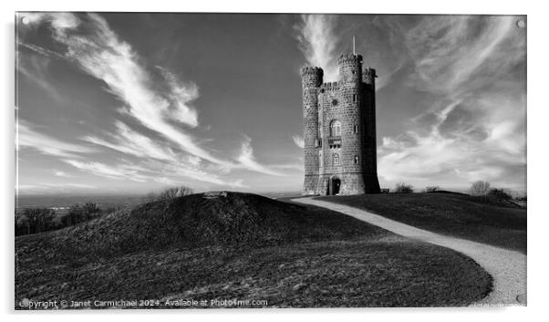 Broadway Tower Acrylic by Janet Carmichael