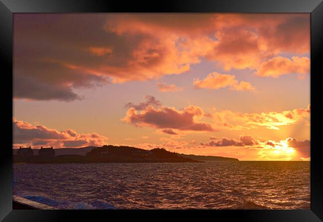 Scottish coastal sunset, Prestwick, Ayrshire Framed Print by Allan Durward Photography