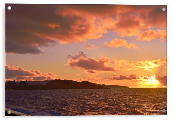 Scottish coastal sunset, Prestwick, Ayrshire Acrylic by Allan Durward Photography