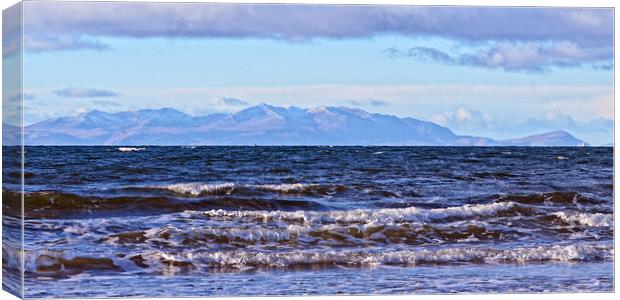 Mountains on Arran viewed from Ayr Canvas Print by Allan Durward Photography