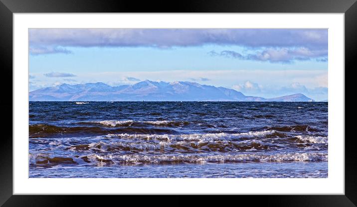 Mountains on Arran viewed from Ayr Framed Mounted Print by Allan Durward Photography