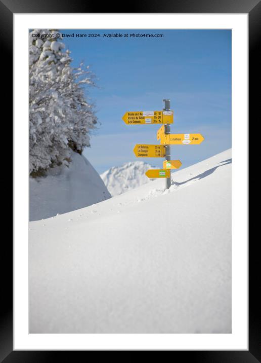 Piste Signs Framed Mounted Print by David Hare