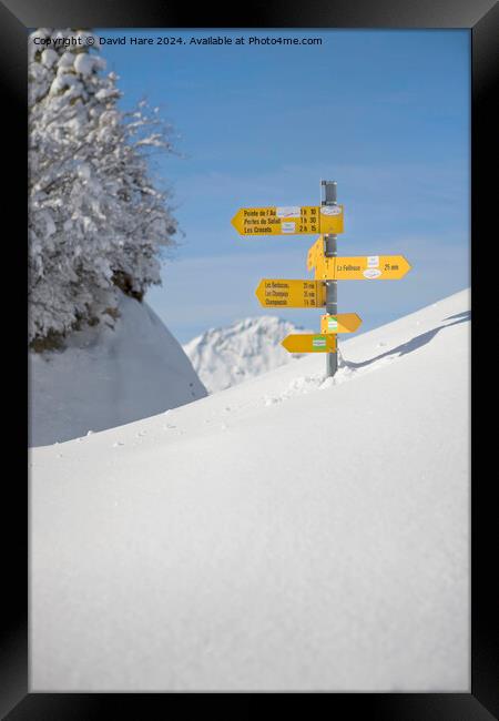 Piste Signs Framed Print by David Hare