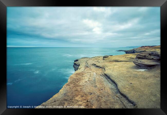 On The Edge - San Diego Coast Framed Print by Joseph S Giacalone