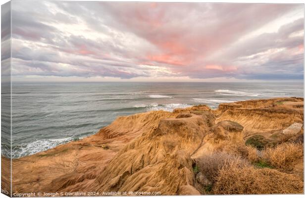Pink Clouds Sunrise - San Diego Coast Canvas Print by Joseph S Giacalone