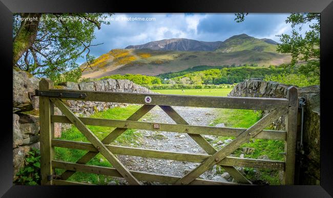 Gate to the Wainrights in Buttermere Framed Print by Greg Marshall