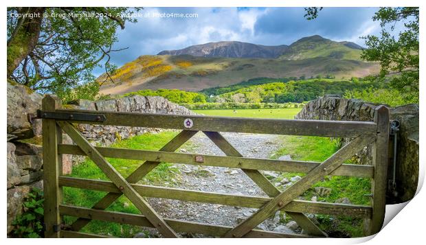 Gate to the Wainrights in Buttermere Print by Greg Marshall