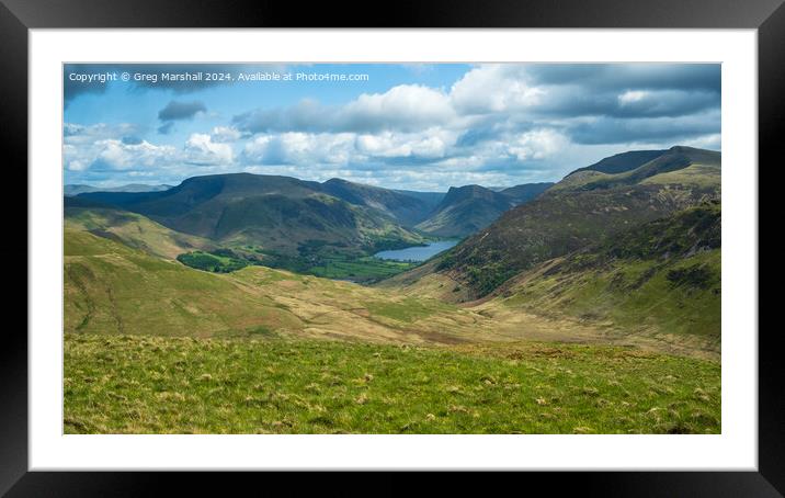 View of Crummock Water and Buttermere The Lake Dis Framed Mounted Print by Greg Marshall
