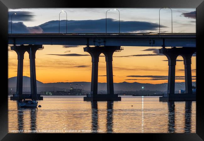 Coronado Bridge Sunrise Framed Print by Joseph S Giacalone