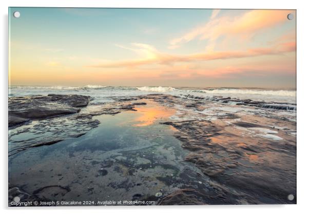 Sunrise Reflection - La Jolla Coastline Acrylic by Joseph S Giacalone