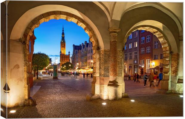 Gdansk Old Town From Green Gate Canvas Print by Artur Bogacki