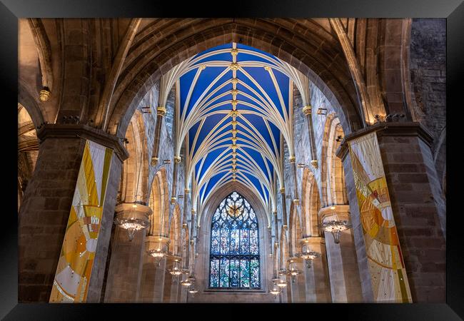 St. Giles Cathedral Interior in Edinburgh Framed Print by Artur Bogacki