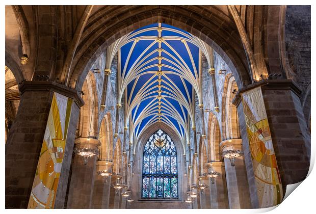 St. Giles Cathedral Interior in Edinburgh Print by Artur Bogacki