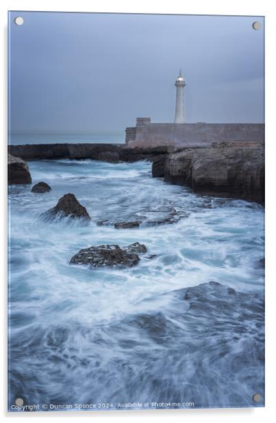 Rabat Lighthouse Acrylic by Duncan Spence