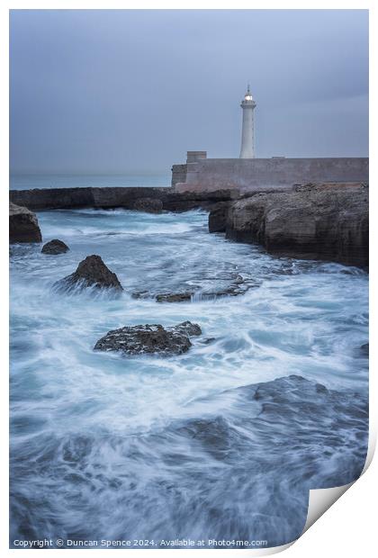 Rabat Lighthouse Print by Duncan Spence