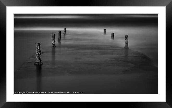 The Groins of El Mansouria, Morocco Black and White Framed Mounted Print by Duncan Spence