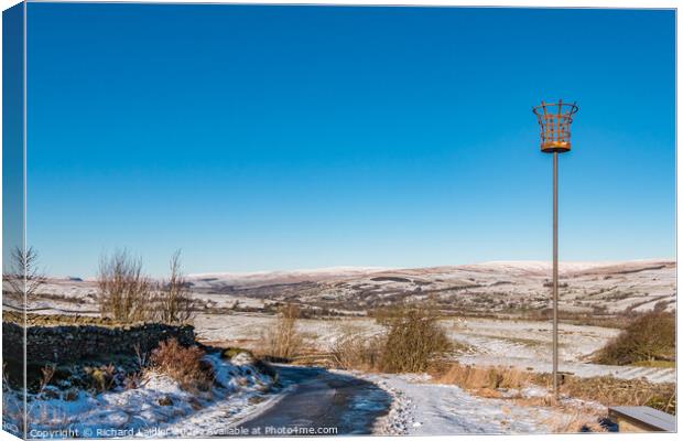 Towards Middleton from a snowy Bail Hill, Teesdale Canvas Print by Richard Laidler