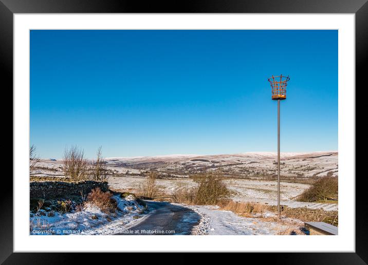 Towards Middleton from a snowy Bail Hill, Teesdale Framed Mounted Print by Richard Laidler