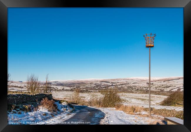 Towards Middleton from a snowy Bail Hill, Teesdale Framed Print by Richard Laidler