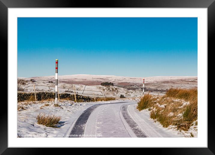 Kirkcarrion from Harker Hill in Snow Framed Mounted Print by Richard Laidler