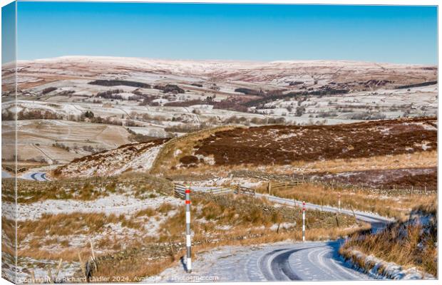 Down from a snowy Harker Hill Canvas Print by Richard Laidler