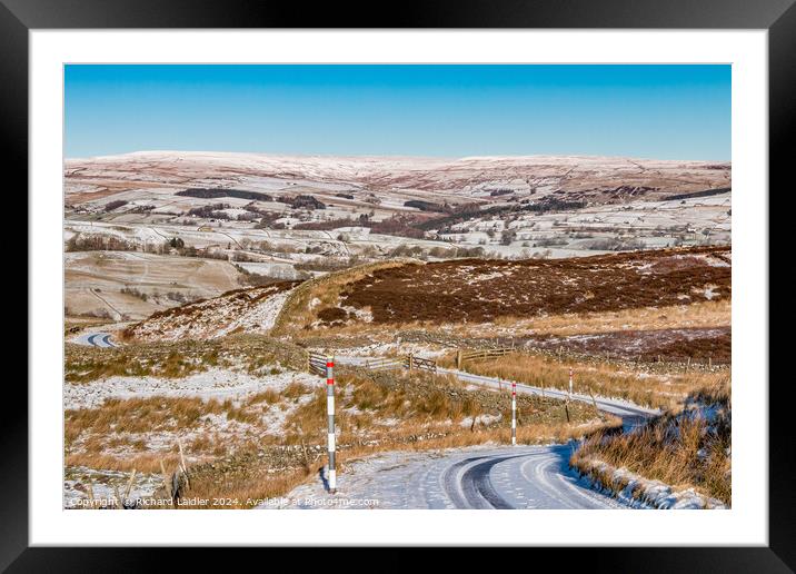 Down from a snowy Harker Hill Framed Mounted Print by Richard Laidler