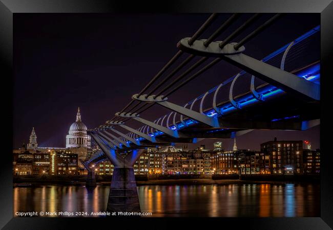 Millennium Bridge Framed Print by Mark Phillips