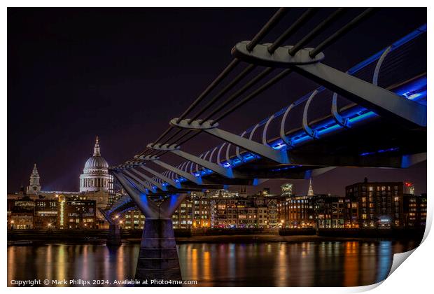 Millennium Bridge Print by Mark Phillips