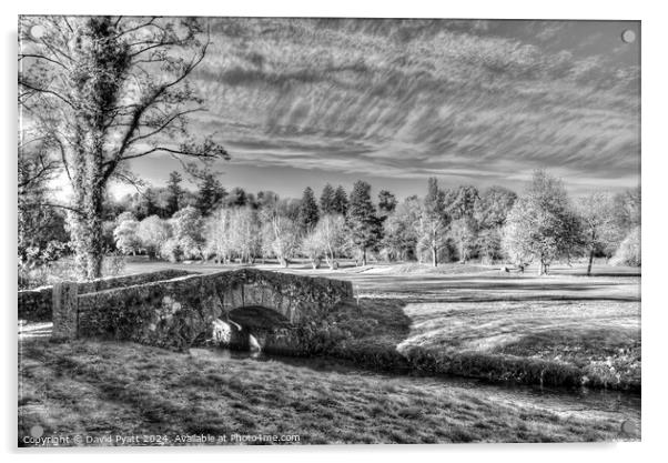 Stone bridge Frosty Morning  Acrylic by David Pyatt