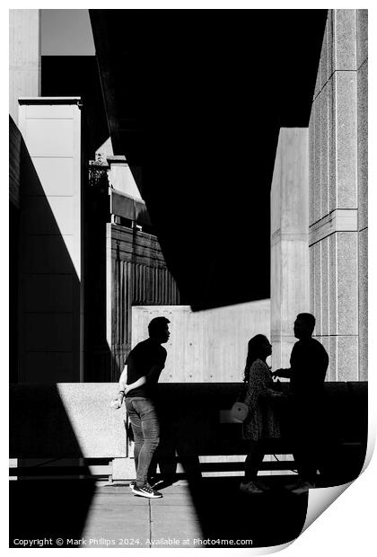 Shadows with three figures Print by Mark Phillips