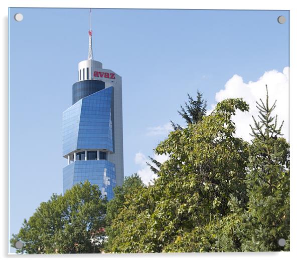 AVAZ TOWER IN SARAJEVO Acrylic by radoslav rundic