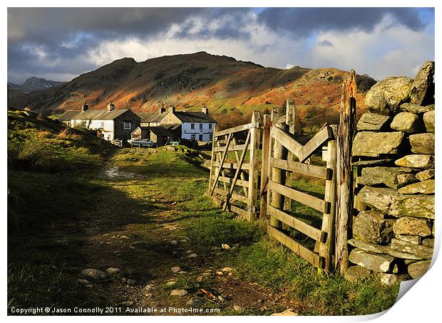 The farmers path, Cumbria Print by Jason Connolly