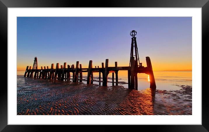 St Anne's Pier Jetty Sunset Framed Mounted Print by Michele Davis