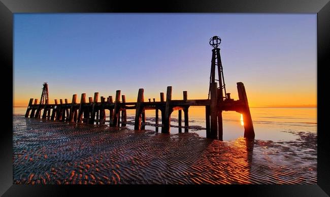 St Anne's Pier Jetty Sunset Framed Print by Michele Davis