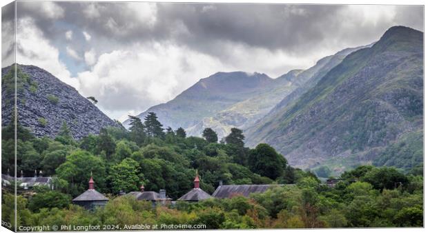 View of Snowdon /  Yr Wyddfa from Llanberis Canvas Print by Phil Longfoot