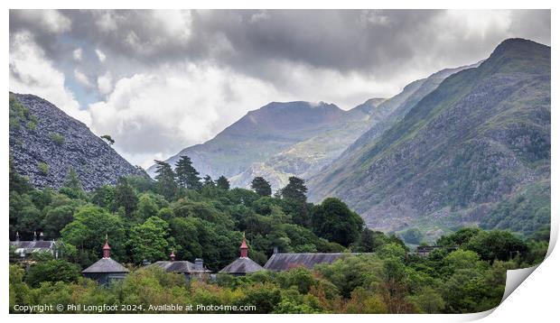View of Snowdon /  Yr Wyddfa from Llanberis Print by Phil Longfoot