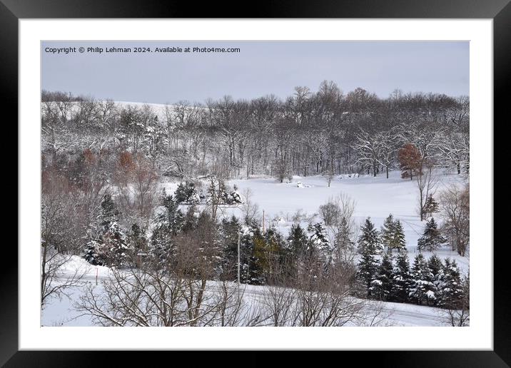 Snowy Landscape A Framed Mounted Print by Philip Lehman