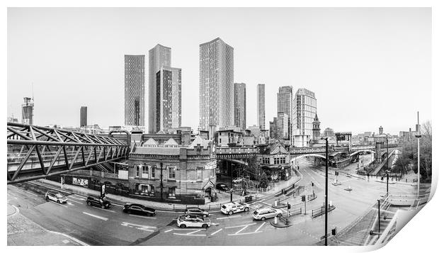 Deansgate panorama in black and white Print by Jason Wells
