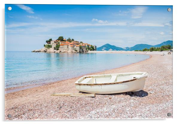 Boat on Ivano Vidoni Beach Acrylic by Jason Wells