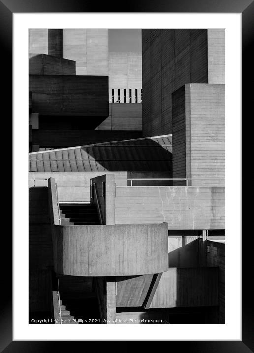 Brutalism  (National Theatre #1) Framed Mounted Print by Mark Phillips